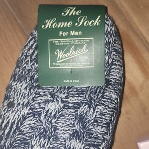 Woolrich Men's Navy and White Casual Socks. Sheroa Lining